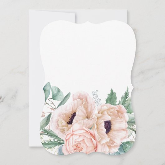 ピンクとベージュウォーターのカラーフローラ90誕生日 招待状 (裏面)