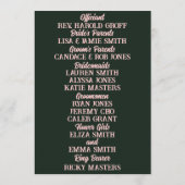 ピンクとベージュフラワーオーバル深いグリーン結婚ズ プログラム (裏面)