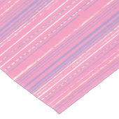 ピンクとペリウィンクルブルーストライプのテーブルランナー ショートテーブルランナー (コーナー)