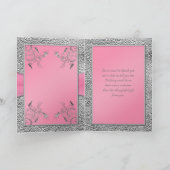 ピンクとペワターのハートの感謝カード サンキューカード (内部)