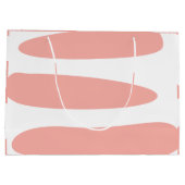 ピンクとホワイトのアブストラクト ラージペーパーバッグ (裏面)