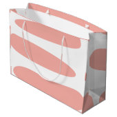 ピンクとホワイトのアブストラクト ラージペーパーバッグ (裏面アングル)