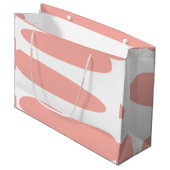ピンクとホワイトのアブストラクト ラージペーパーバッグ (正面アングル)