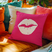 ピンクとホワイトのキス クッション