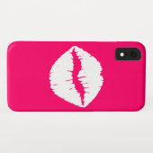 ピンクとホワイトのキス Case-Mate iPhoneケース (裏面(横))
