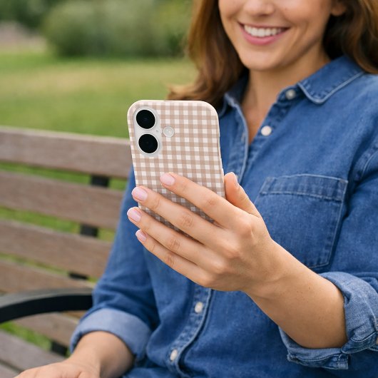 ピンクとホワイトのギンガムチェック柄 Case-Mate iPhoneケース