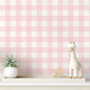 ピンクとホワイトのギンガムチェック 壁紙