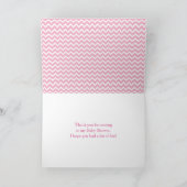 ピンクとホワイトのシェブロンと水玉模様のサンキュー サンキューカード (内部)