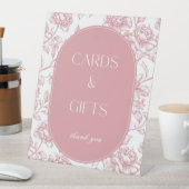 ピンクとホワイトのシノワズリー カード&ギフト テーブルサイン (インサイチュ)