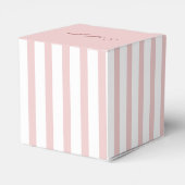 ピンクとホワイトのストライプの誕生日お礼ネーム フェイバーボックス (裏面サイド)