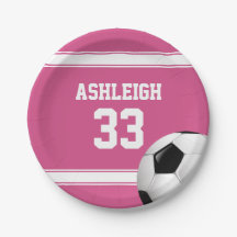 ピンクとホワイトのストライプサッカーボール