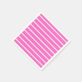 ピンクとホワイトのストライプデザイン スタンダードカクテルナプキン (角)