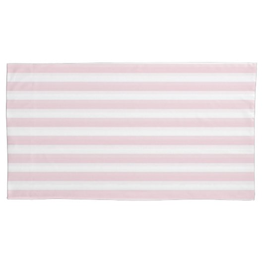 ピンクとホワイトのストライプピラローケース 枕カバー (正面左)