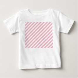 ピンクとホワイトのストライプ ベビーTシャツ