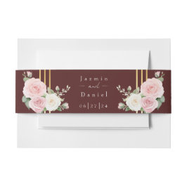 ピンクとホワイトのダスキーローズの招待用ベリーバンド 招待状ベリーバンド