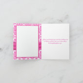 ピンクとホワイトのダマスク ハートの感謝カード サンキューカード (内部)