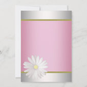 ピンクとホワイトのデイジー バット ミッツヴァ 招待状 (裏面)