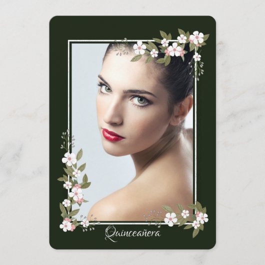 ピンクとホワイトのドゴウデン キンセアニエラ 招待状 (正面)