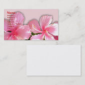ピンクとホワイトのハワイアンハイビスカス名刺 名刺 (正面/裏面)