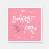 ピンクとホワイトのバチェロレッテカクテル スタンダードカクテルナプキン (正面)