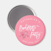 ピンクとホワイトのバチェロレッテパーティーマグネット マグネット (正面/裏面)