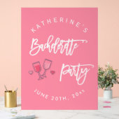 ピンクとホワイトのバチェロレッテパーティー アクリルサイン (ウェディング)