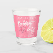 ピンクとホワイトのバチェロレッテパーティー ショットグラス (正面)