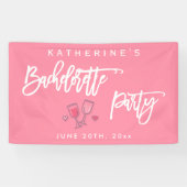 ピンクとホワイトのバチェロレッテパーティー 横断幕 (横)