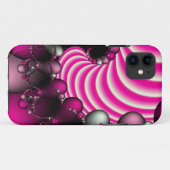 ピンクとホワイトのフラクタルiPhoneケース Case-Mate iPhoneケース (裏面(横))