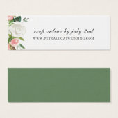 ピンクとホワイトのフローラ結婚のウェブサイトRSVP (正面&裏面)