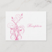 ピンクとホワイトのフローラ結婚式レセプションカード エンクロージャーカード (裏面)