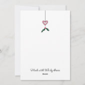 ピンクとホワイトのポインセチア ホリデーシーズンリース シーズンカード (裏面)