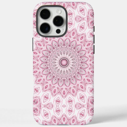 ピンクとホワイトのマンダラ柄デザイン Case-Mate iPhoneケース (裏面)