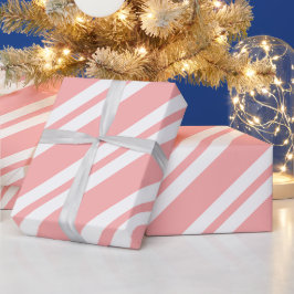 ピンクとホワイトのメリークリスマス ラッピングペーパー