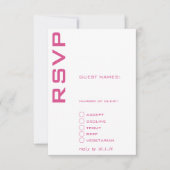 ピンクとホワイトのモダン 招待状 (正面)