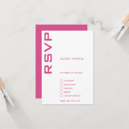 ピンクとホワイトのモダン 招待状