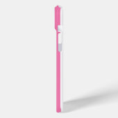 ピンクとホワイトのモノグラムストライプ Case-Mate iPhoneケース (裏面 / 左)