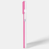 ピンクとホワイトのモノグラムストライプ Case-Mate iPhoneケース (裏面 / 左)