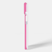 ピンクとホワイトのモノグラムストライプ Case-Mate iPhoneケース (裏面 / 左)
