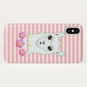 ピンクとホワイトのラマ・クイーン Case-Mate iPhoneケース (裏面(横))