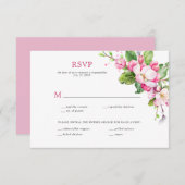 ピンクとホワイトのリンゴの花 出欠確認 出欠カード (正面/裏面)