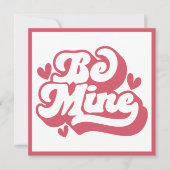 ピンクとホワイトのレトロな「私のものにして」カスタムバレンタイン シーズンカード (正面)