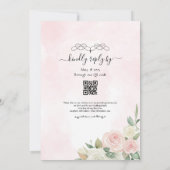 ピンクとホワイトのローズ ダスキー ブルームス 招待状 (裏面)