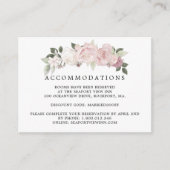 ピンクとホワイトのローズ フラワーのウェディングステイ情報 エンクロージャーカード (正面)