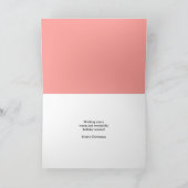 ピンクとホワイトのヴィンテージクリスマスツリー シーズンカード (内部)