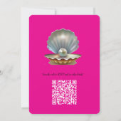 ピンクとホワイトの大理石フィニッシュにブラシ仕上げのゴールド 招待状 (裏面)