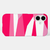 ピンクとホワイトの抽象的なデザイン Case-Mate iPhoneケース (裏面 (横))