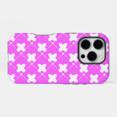 ピンクとホワイトの柄デザイン iPhoneケース (裏面横)