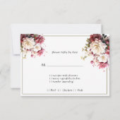 ピンクとホワイトの水彩夏花の返信カード 出欠カード (裏面)