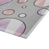 ピンクとホワイトの水玉模様ゼブラ カッティングボード (角)